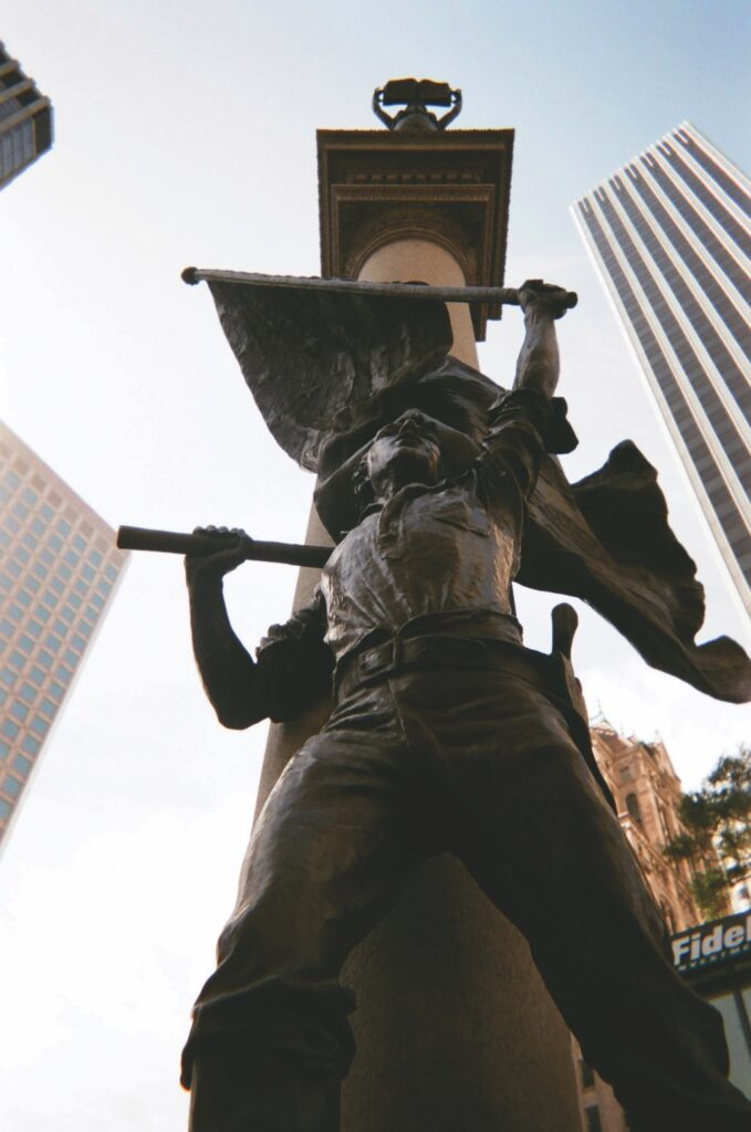 Admission Day workers rights statue in San Francisco.