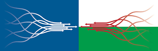 Scottish and Welsh flags