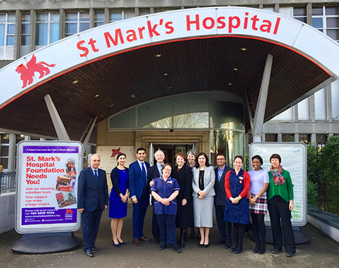 Members of the gastroenterology department who worked on the outpatients project at St Mark's Hospital.