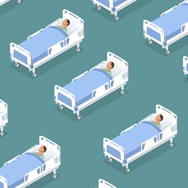 Illustration of hospital beds