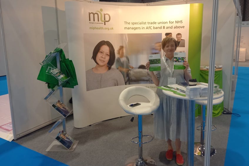 Helen Carr on the MiP stand at NHS Confed Expo 2022