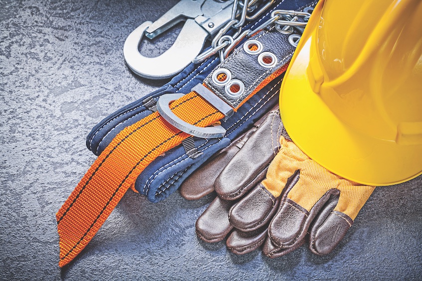 Close up of gloves and tools