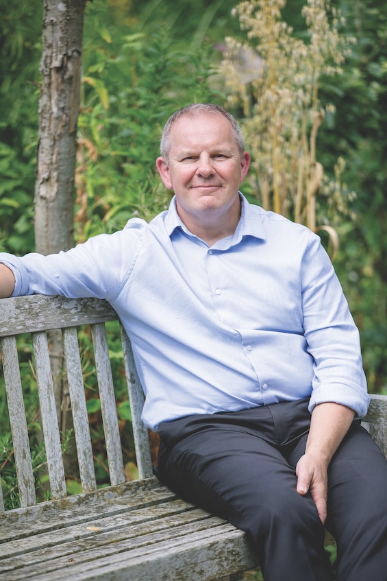 Steve McManus in the wellbeing garden at Royal Berkshire NHS trust